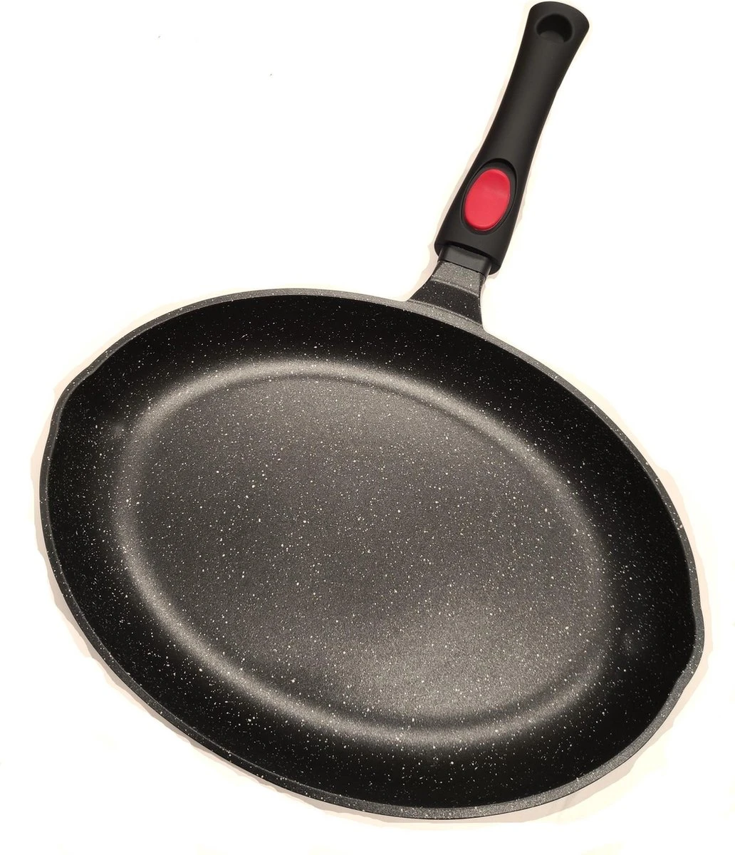 Satoshi Vispan Ø34 CM - Afneembare handgreep - Marble coating - Gietaluminium Satoshi Vispan Ø34 CM - Afneembare Handgreep - Marble Coating - Gietaluminium -Heng Kookserie Winkel