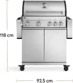 Burnhard Gas BBQ Big FRED Deluxe - 4 Branders - Incl. Keramische Infraroodbrander & Afdekhoes - Deluxe -Heng Kookserie Winkel 1061x1200
