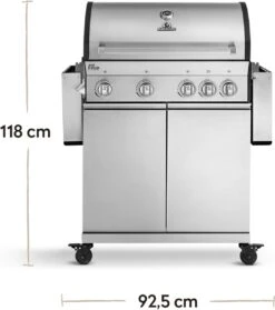 Burnhard Gas BBQ Big FRED Deluxe - 4 Branders - Incl. Keramische Infraroodbrander & Afdekhoes - Deluxe -Heng Kookserie Winkel 1063x1200