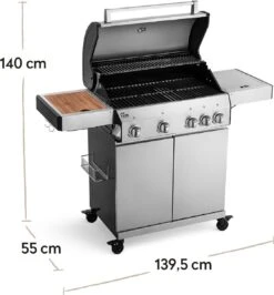 Burnhard Gas BBQ Big FRED Deluxe - 4 Branders - Incl. Keramische Infraroodbrander & Afdekhoes - Deluxe -Heng Kookserie Winkel 1113x1200 1