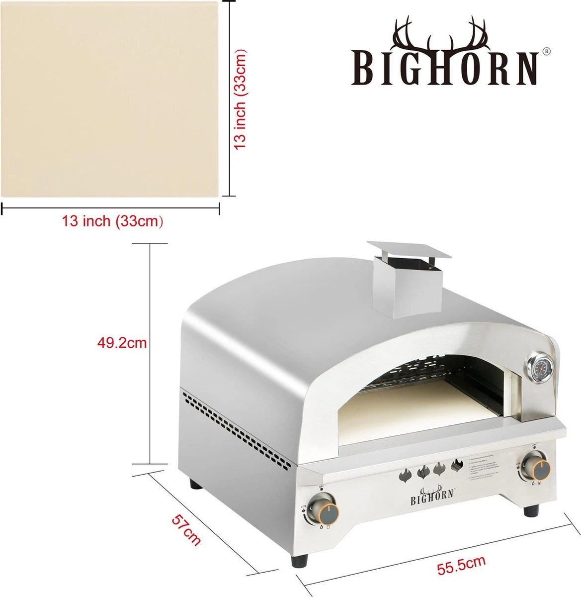 Bighorn Outdoor Edelstaal Gas Pizza Oven - Draagbare Gas Barbecue - Edelstaal -Model SRGG20001 Bighorn Outdoor Edelstaal Gas Pizza Oven - Draagbare Gas Barbecue - Edelstaal -Model SRGG20001 -Heng Kookserie Winkel 1169x1200 2