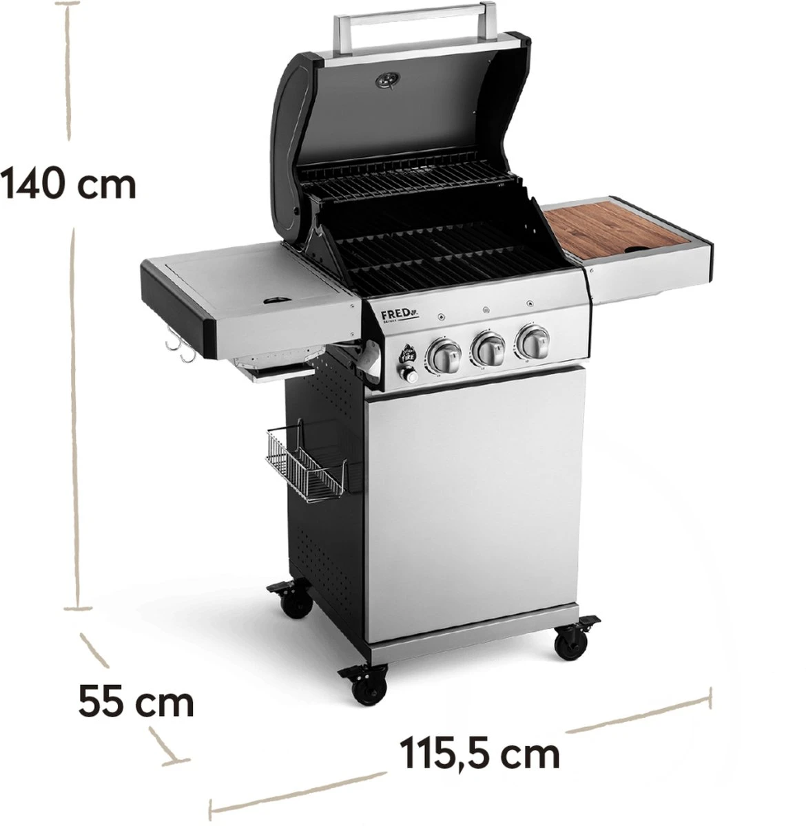 Burnhard Gas BBQ FRED JR. Deluxe - 2 Branders - Incl. Keramische Infraroodbrander & Afdekhoes - Deluxe Burnhard Gas BBQ FRED JR. Deluxe - 2 Branders - Incl. Keramische Infraroodbrander & Afdekhoes - Deluxe -Heng Kookserie Winkel 1170x1200 1