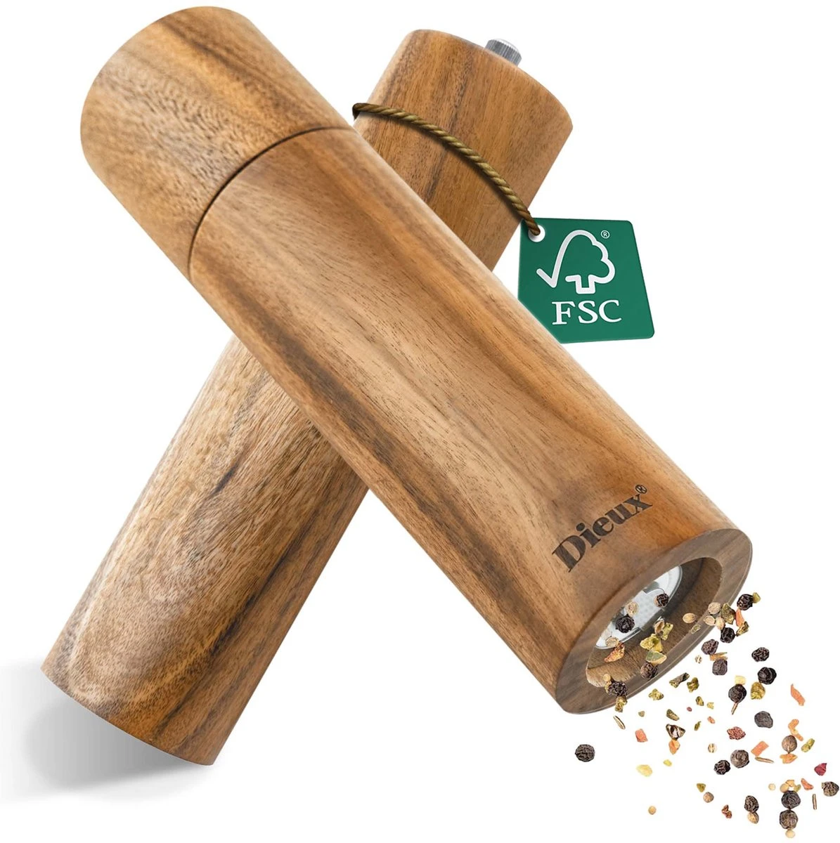 Dieux® - Peper en Zoutmolen set - Cilinder Vorm - 22CM - Zout peper kruiden - 2 stuks - Acacia hout - Instelbare maalgraad - Duurzaam - Luxe kwaliteit - Hervulbaar - Pepermolen - Zoutmolen - BBQ accesoires - Pasen Dieux® - Peper En Zoutmolen Set - Cilinder Vorm - 22CM - Zout Peper Kruiden - 2 Stuks - Acacia Hout - Instelbare Maalgraad - Duurzaam - Luxe Kwaliteit - Hervulbaar - Pepermolen - Zoutmolen - BBQ Accesoires - Pasen -Heng Kookserie Winkel 1195x1200 1