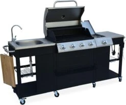 Alice's Garden Gas BBQ D'Artagnan - Zwart - 5 Branders - Buitenkeuken -Heng Kookserie Winkel 1200x1005
