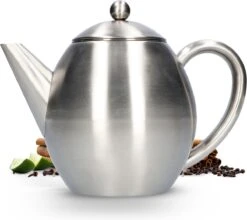 Vaja Valerie - Theepot Met Filter - Dubbelwandig - RVS - 1.2L -Heng Kookserie Winkel 1200x1068