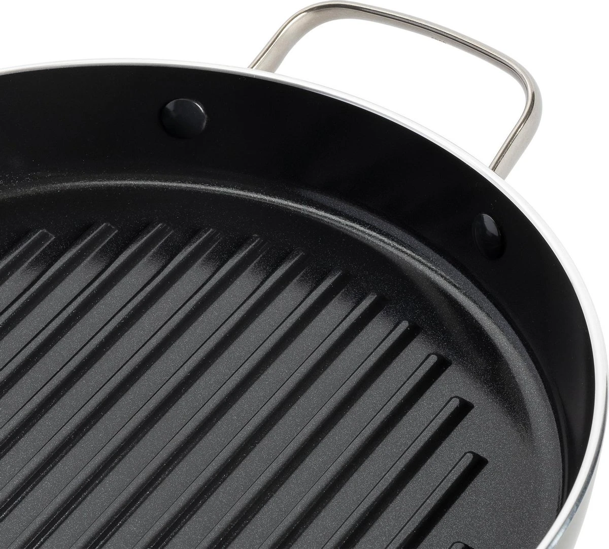 Dagelijkse Kost Keramische Grillpan - Ø28cm - PFAS-vrij - 2 grepen Dagelijkse Kost Keramische Grillpan - Ø28cm - PFAS-vrij - 2 Grepen -Heng Kookserie Winkel