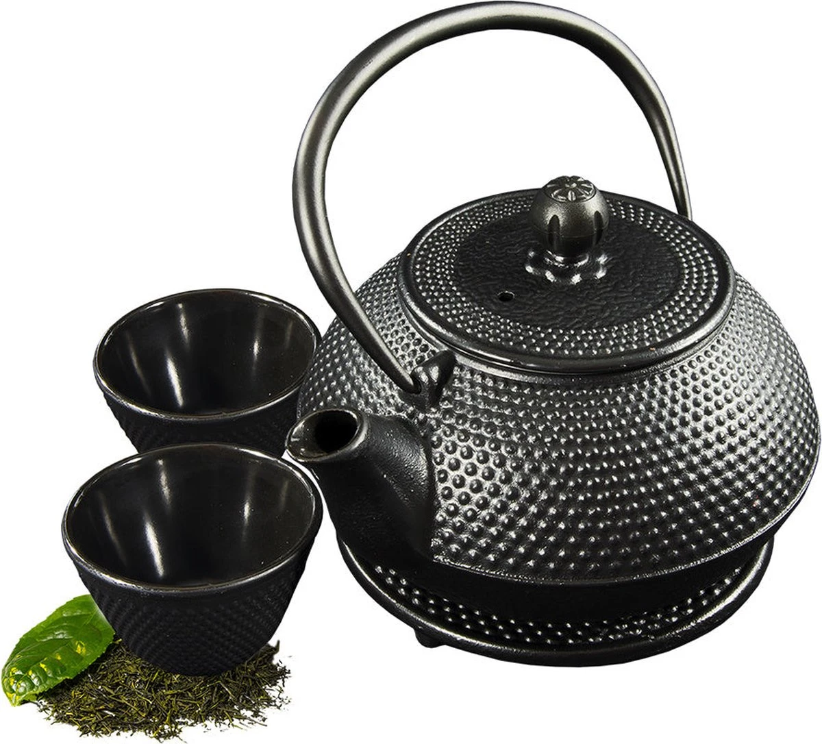 SakuraTea - Theepot Set - 4-delig - Gietijzer - Zwart - 0.8L - 2 Kopjes (100ml) SakuraTea - Theepot Set - 4-delig - Gietijzer - Zwart - 0.8L - 2 Kopjes (100ml) -Heng Kookserie Winkel