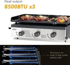 Bighorn Plancha Grill - Gasbarbecue – Tabletop – Draagbaar – 3 Branders -Heng Kookserie Winkel 1200x1118 1