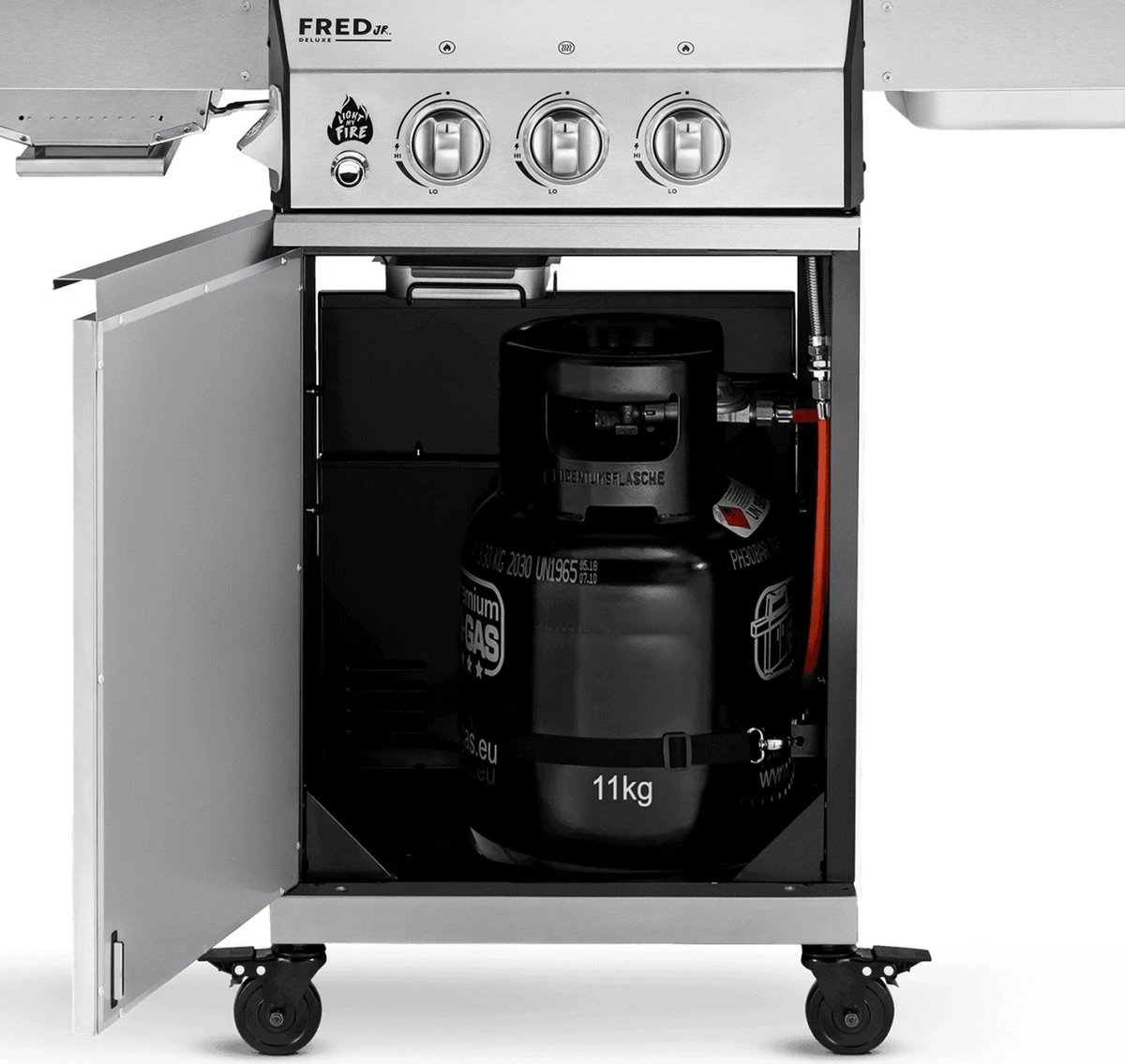 Burnhard Gas BBQ FRED JR. Deluxe - 2 Branders - Incl. Keramische Infraroodbrander & Afdekhoes - Deluxe Burnhard Gas BBQ FRED JR. Deluxe - 2 Branders - Incl. Keramische Infraroodbrander & Afdekhoes - Deluxe -Heng Kookserie Winkel