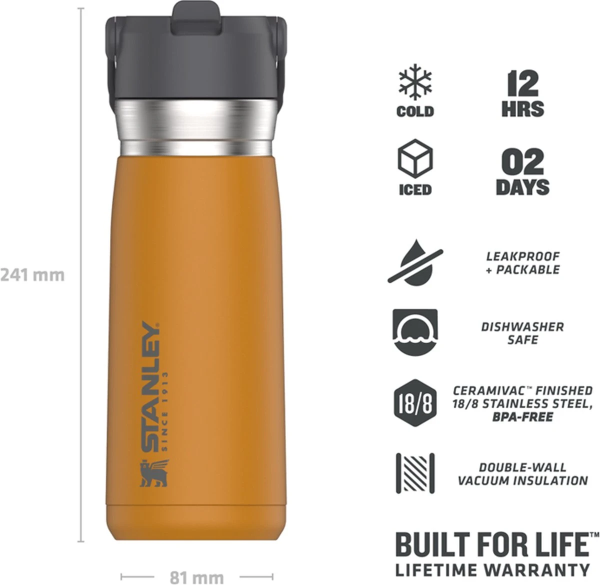 Stanley The IceFlow™ Flip Straw Water Bottle 0,65L - Thermosfles - Saffron Stanley The IceFlow™ Flip Straw Water Bottle 0,65L - Thermosfles - Saffron -Heng Kookserie Winkel 1200x1170 1