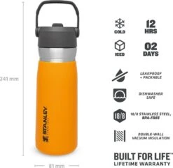 Stanley The IceFlow™ Flip Straw Water Bottle 0,65L - Thermosfles - Saffron 11 Stanley The IceFlow™ Flip Straw Water Bottle 0,65L - Thermosfles - Saffron -Heng Kookserie Winkel 1200x1170