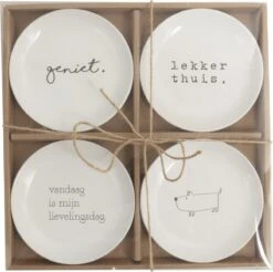 Gusta - Gebaksbordjes - ø 15 Cm - Set 4 Stuks - Porselein - Wit -Heng Kookserie Winkel 1200x1195 1