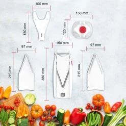 Börner Mandoline V5 PowerLine - Inclusief Opbergbox - Geleverd In Mooie Doos - 6-delige Set - 7 Snijdiktes - Geschikt Als Frietsnijder - BPA-vrij En Roestvrij - Grijs -Heng Kookserie Winkel 1200x1200 100