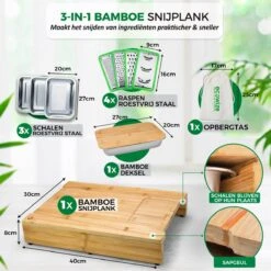Ecowize 3-in-1 Bamboe Snijplank Met Opvangbak - Snijplank Hout Incl. 3 Roestvrijstalen Opvangbakjes Met Bamboe Deksel, 4 Inzetbare Raspen - Groentesnijder, Hakblok, Borrelplank, Tapasplank, Broodplank - 40x30cm - Duurzaam Cadeau -Heng Kookserie Winkel 1200x1200 109