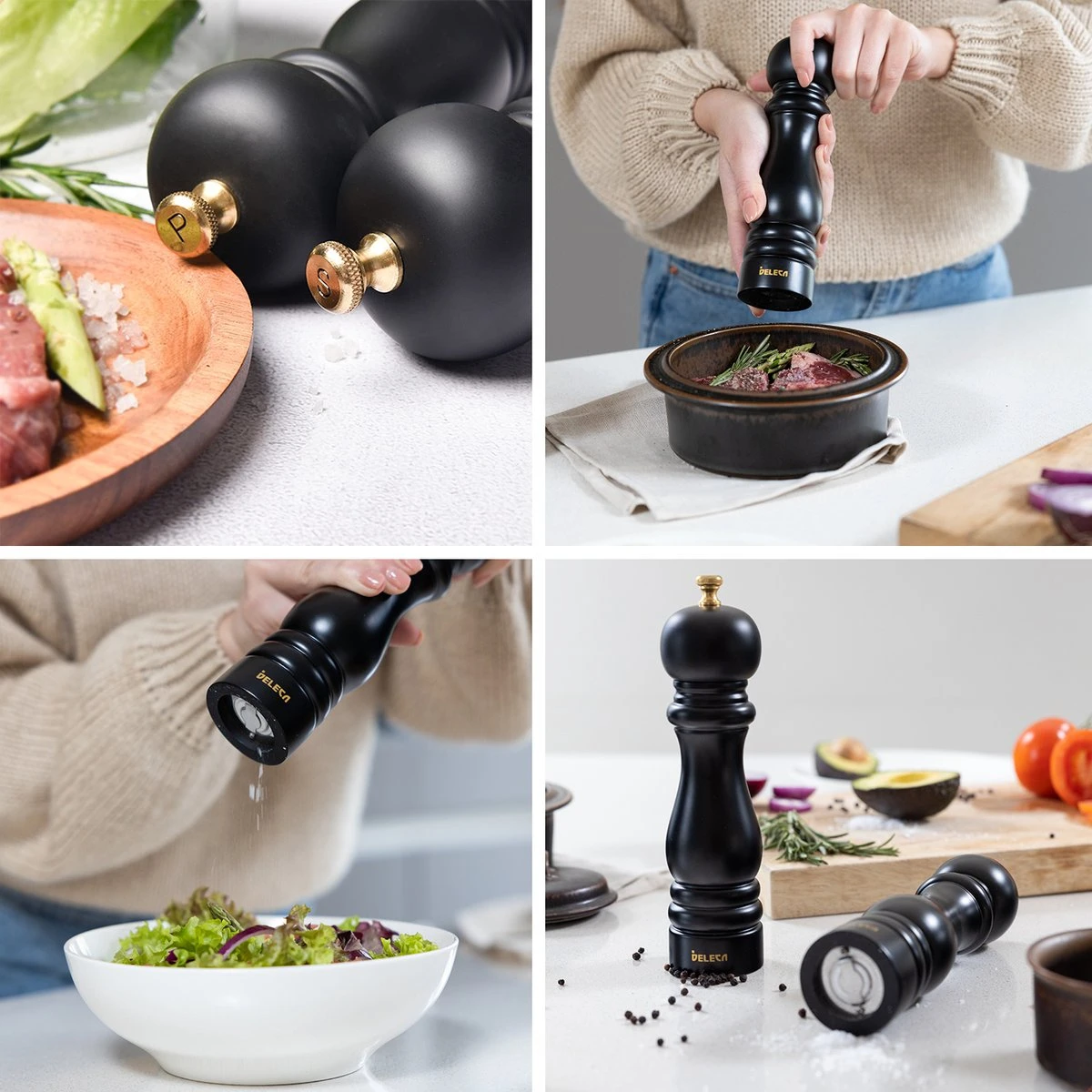 Deleca Luxe Peper en Zoutmolen Set - Met Geschenkdoos - Zout / Pepermolen - Rubberhout - Zwart & Goud Deleca Luxe Peper En Zoutmolen Set - Met Geschenkdoos - Zout / Pepermolen - Rubberhout - Zwart & Goud -Heng Kookserie Winkel 1200x1200 132