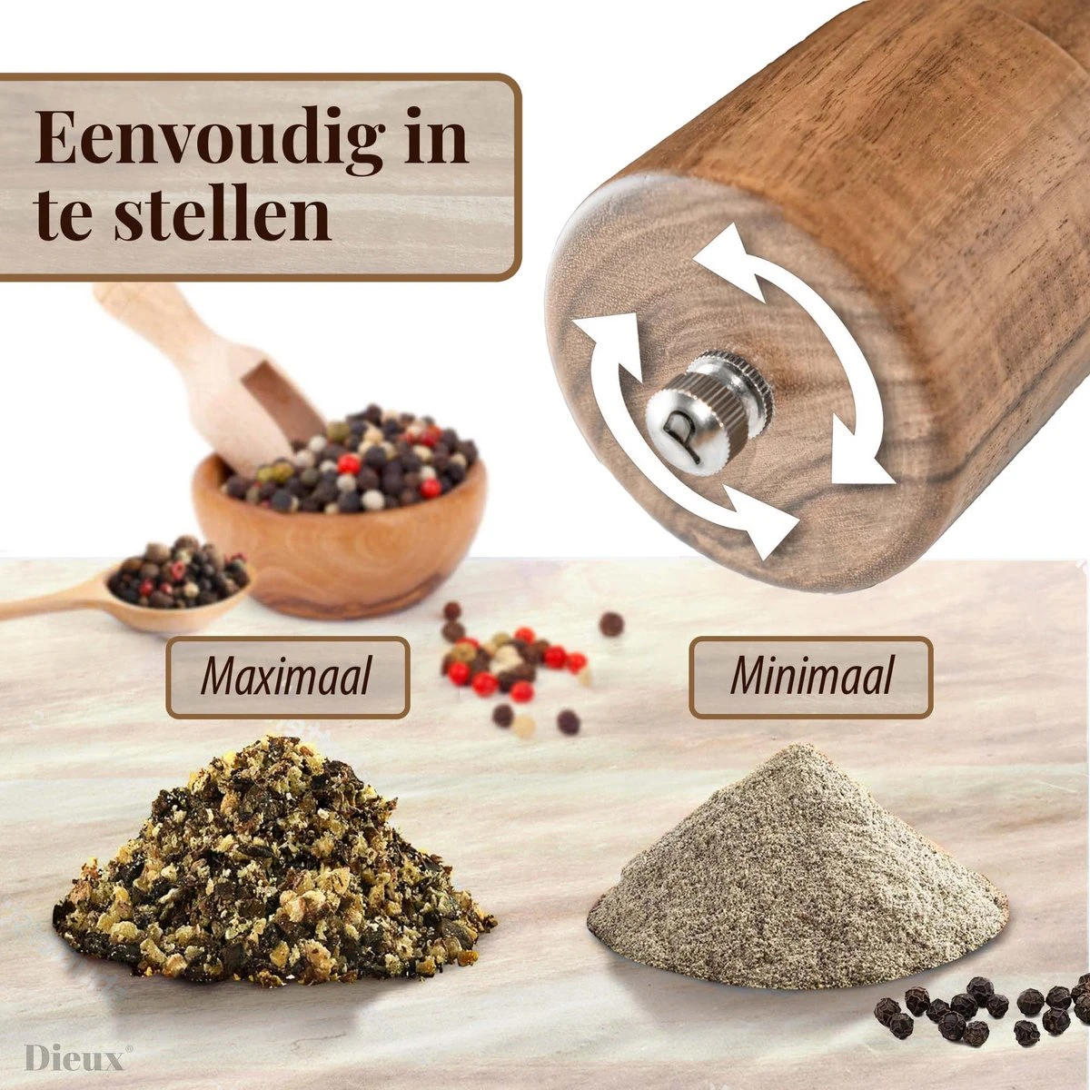 Dieux® - Peper en Zoutmolen set - Cilinder Vorm - 22CM - Zout peper kruiden - 2 stuks - Acacia hout - Instelbare maalgraad - Duurzaam - Luxe kwaliteit - Hervulbaar - Pepermolen - Zoutmolen - BBQ accesoires - Pasen Dieux® - Peper En Zoutmolen Set - Cilinder Vorm - 22CM - Zout Peper Kruiden - 2 Stuks - Acacia Hout - Instelbare Maalgraad - Duurzaam - Luxe Kwaliteit - Hervulbaar - Pepermolen - Zoutmolen - BBQ Accesoires - Pasen -Heng Kookserie Winkel 1200x1200 153