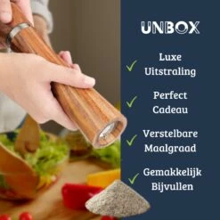UNBOX Peper En Zoutmolen Set - Pepermolen - Zoutmolen - BBQ Accesoires - Acacia Hout - RVS -Heng Kookserie Winkel 1200x1200 159