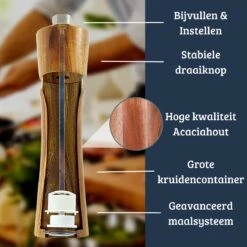 UNBOX Peper En Zoutmolen Set - Pepermolen - Zoutmolen - BBQ Accesoires - Acacia Hout - RVS -Heng Kookserie Winkel 1200x1200 160