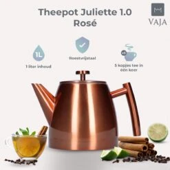 Vaja® Theepot Juliette Rosé Dubbelwandig -Heng Kookserie Winkel 1200x1200 288