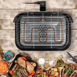 Princess 112252 Hybride Barbecue – Elektrische BBQ - Tafelmodel - 2000W - 44x 29cm - Gebruik Elektrisch Of Met Kolen -Heng Kookserie Winkel 1200x1200 311