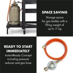 Klarstein Kingsville Double Barbecue - Houtskool- En Gasbarbecue - Smoker BBQ - Inclusief Deksels En Thermometer - Met 2 Roosters - Zwart -Heng Kookserie Winkel 1200x1200 348