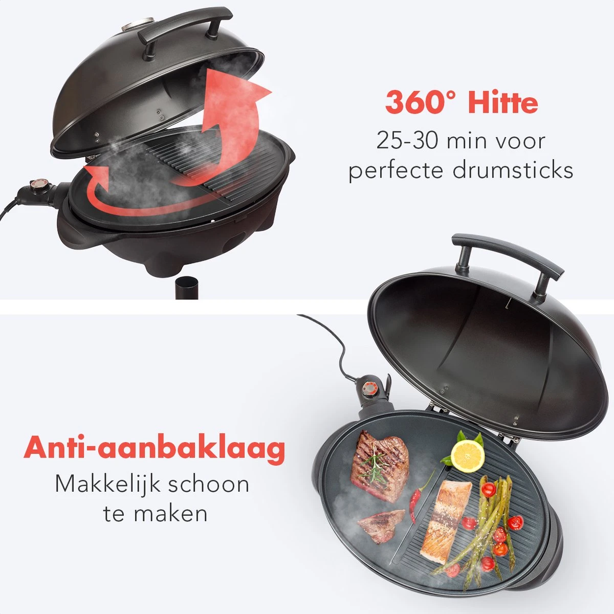 KitchenBrothers Elektrische BBQ - met Grillplaat - Anti-aanbaklaag - Incl. Plank/Houders - Grilloppervlak 46,5x33,8cm - tot 300°C - 2400W - Zwart KitchenBrothers Elektrische BBQ - Met Grillplaat - Anti-aanbaklaag - Incl. Plank/Houders - Grilloppervlak 46,5x33,8cm - Tot 300°C - 2400W - Zwart -Heng Kookserie Winkel 1200x1200 359
