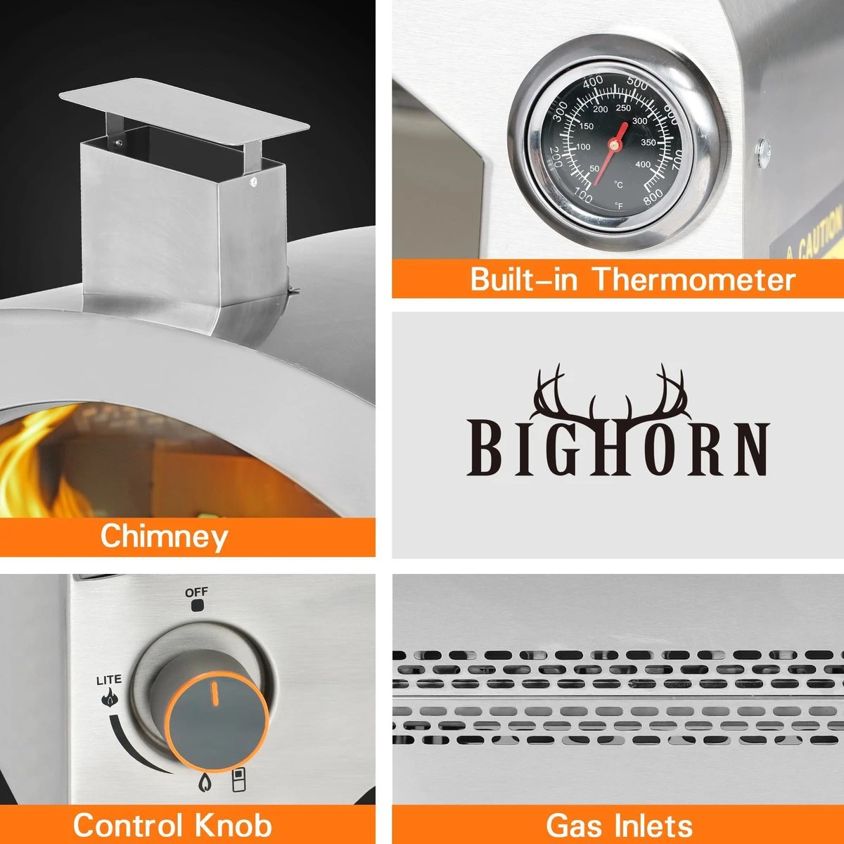 Bighorn Outdoor Edelstaal Gas Pizza Oven - Draagbare Gas Barbecue - Edelstaal -Model SRGG20001 Bighorn Outdoor Edelstaal Gas Pizza Oven - Draagbare Gas Barbecue - Edelstaal -Model SRGG20001 -Heng Kookserie Winkel 1200x1200 381