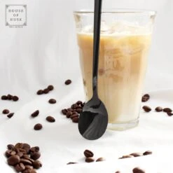 House Of Husk Latte Macchiato Lepels Set - Lange Theelepels - Koffielepels - Longdrinklepels - Sorbetlepels - Barlepel - RVS - 6 Stuks - 20CM - Zwart -Heng Kookserie Winkel 1200x1200 4