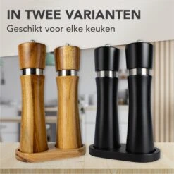 Nimma® Peper En Zoutmolen Set - Incl Navul Lepel - Verstelbare Maalgraad - Acacia Hout -Heng Kookserie Winkel 1200x1200 73