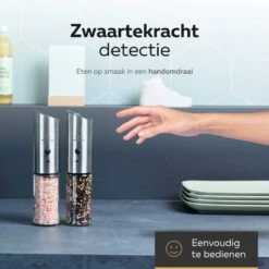 101Products Peper- & Zoutmolen Elektrisch - USB Oplaadbaar - Pepermolen - Zoutmolen - RVS -Heng Kookserie Winkel 1200x1200 78