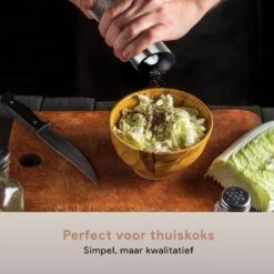 DODANA Premium Peper - & Zoutmolen Elektrisch - 1 Stuk - Pepermolen - Zoutmolen - Oplaadbaar - USB - Elektrische Pepermolen - RVS - Zwaartekracht Functie - LED Lamp - Nl Handleiding - Incl Borsteltje -Heng Kookserie Winkel 1200x1200 83