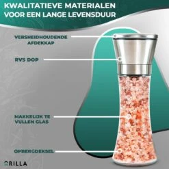 Peper En Zoutmolen Set - RVS Zout En Peperstel - Zoutvaatje En Pepermolen - 2 In 1 -Heng Kookserie Winkel 1200x1200 87