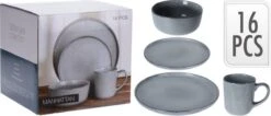 Excellent Serviesset - Servies - 16 Stuks - Aardewerk - Grijs -Heng Kookserie Winkel 1200x516