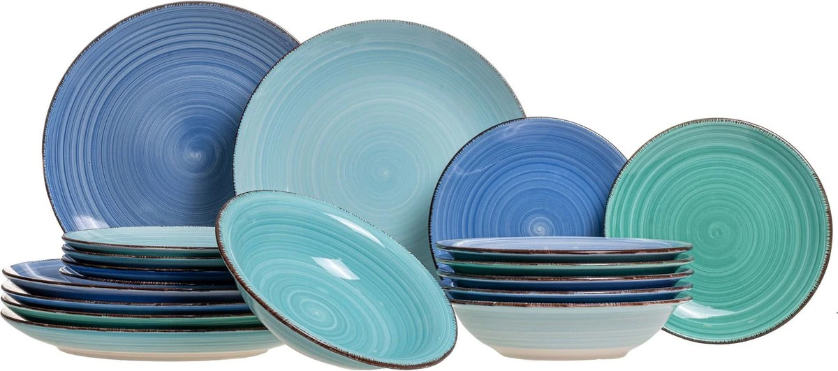 Studio Tavola Serviesset Ocean Blue 18-Delig Studio Tavola Serviesset Ocean Blue 18-Delig -Heng Kookserie Winkel