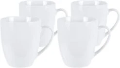 Excellent Houseware Set Van 4x Stuks Bekers/mokken Wit 380 Ml Van Porselein - Melkbekers -Heng Kookserie Winkel 1200x682