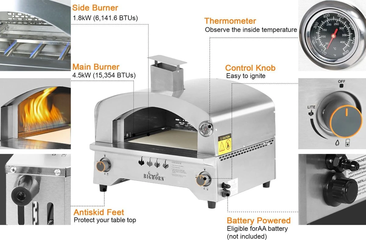 Bighorn Outdoor Edelstaal Gas Pizza Oven - Draagbare Gas Barbecue - Edelstaal -Model SRGG20001 Bighorn Outdoor Edelstaal Gas Pizza Oven - Draagbare Gas Barbecue - Edelstaal -Model SRGG20001 -Heng Kookserie Winkel 1200x787 1