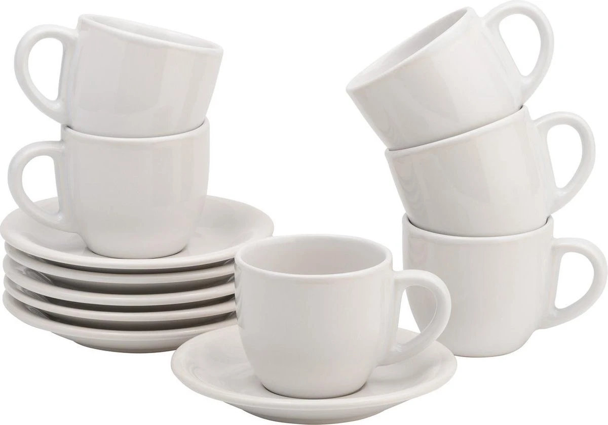 Lite-Body Hermes Kop en schotel - 18 cl - set van 6 stuks - Wit Lite-Body Hermes Kop En Schotel - 18 Cl - Set Van 6 Stuks - Wit -Heng Kookserie Winkel