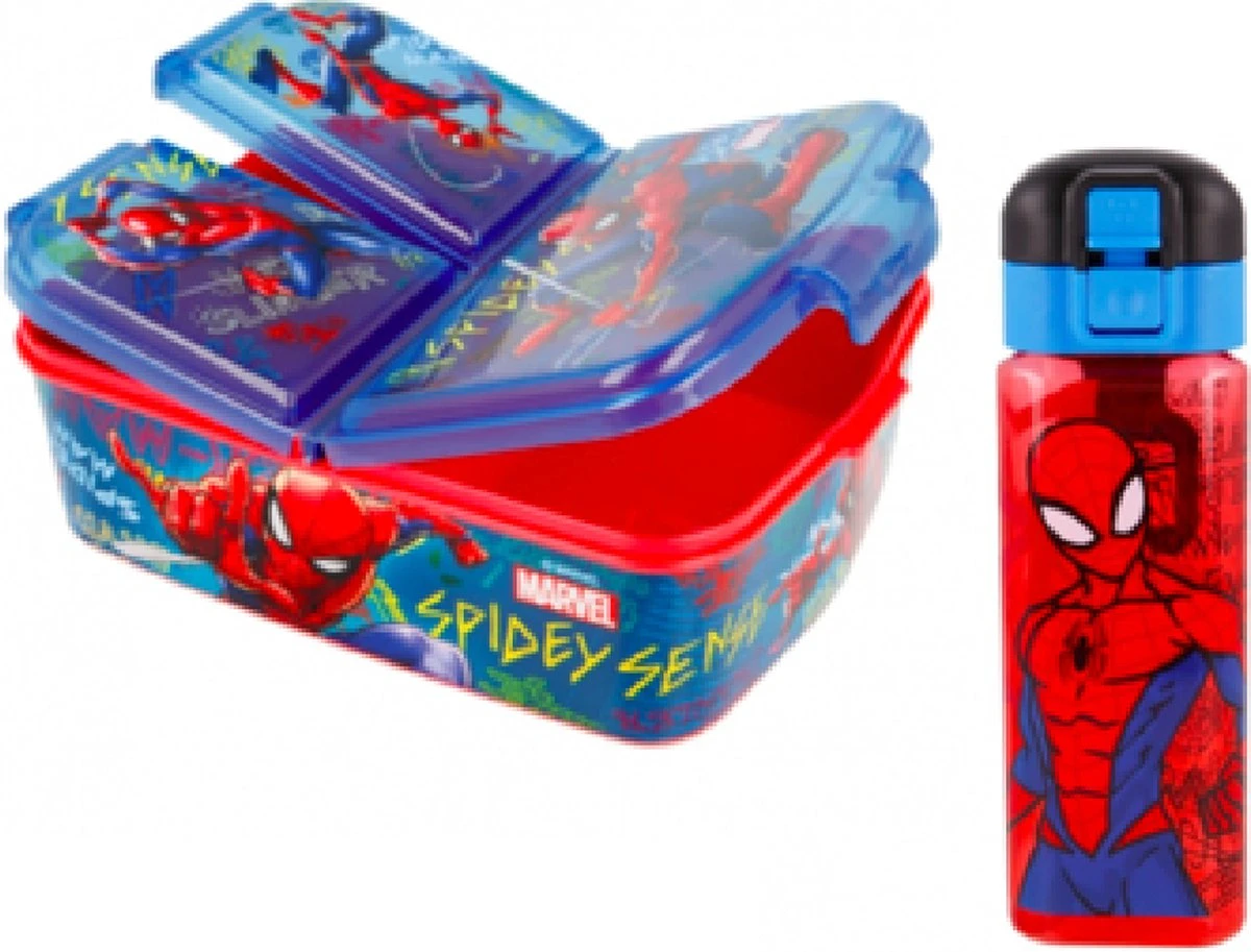 Spiderman 3 vak brooddoos / broodtrommel + grote Tritan vierkante drinkfles - 550 ml Star Spiderman 3 Vak Brooddoos / Broodtrommel + Grote Tritan Vierkante Drinkfles - 550 Ml -Heng Kookserie Winkel 1200x913 2