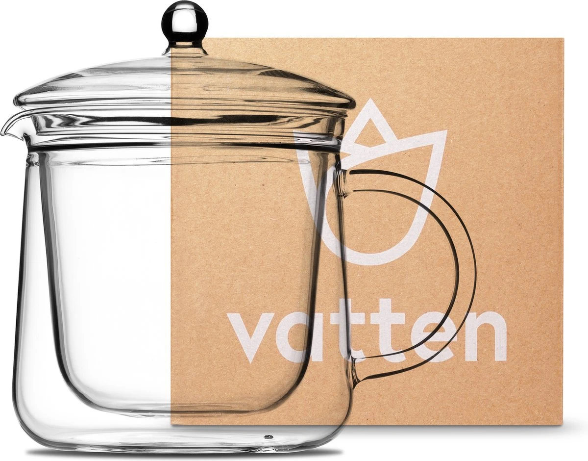 Vatten® Premium Glazen Theepot - 700ml - Dubbelwandig - Anti-drup - Transparant Vatten® Premium Glazen Theepot - 700ml - Dubbelwandig - Anti-drup - Transparant -Heng Kookserie Winkel