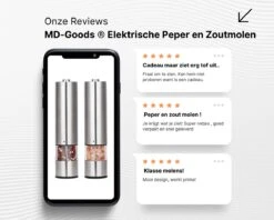 MD-Goods ® Elektrische Peper En Zoutmolen Set - Pepermolen - RVS - Cadeau - Restaurant Kwaliteit -Heng Kookserie Winkel 1200x960 1