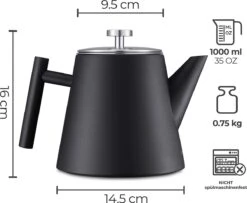 Silberthal - Theepot Met Filter - 1 L - RVS Dubbelwandig - Zwart - Cadeau 7 Silberthal - Theepot Met Filter - 1 L - RVS Dubbelwandig - Zwart - Cadeau -Heng Kookserie Winkel 1200x986