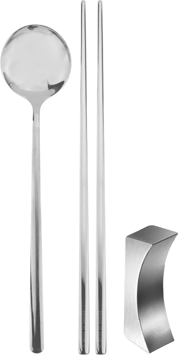 House of Husk 1 Persoons Chopstick Lepel Set - 1 Paar Metalen Koreaanse Eetstokjes - Inclusief Eetlepel en Houder - RVS - Metaal - Eetstokjes - Koreaans - Vaatwasserbestendig - Sushi Chopsticks - Noodles - Zilver House Of Husk 1 Persoons Chopstick Lepel Set - 1 Paar Metalen Koreaanse Eetstokjes - Inclusief Eetlepel En Houder - RVS - Metaal - Eetstokjes - Koreaans - Vaatwasserbestendig - Sushi Chopsticks - Noodles - Zilver -Heng Kookserie Winkel