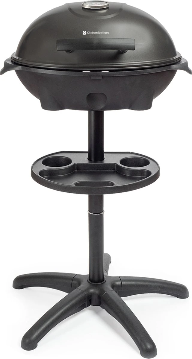 KitchenBrothers Elektrische BBQ - met Grillplaat - Anti-aanbaklaag - Incl. Plank/Houders - Grilloppervlak 46,5x33,8cm - tot 300°C - 2400W - Zwart KitchenBrothers Elektrische BBQ - Met Grillplaat - Anti-aanbaklaag - Incl. Plank/Houders - Grilloppervlak 46,5x33,8cm - Tot 300°C - 2400W - Zwart -Heng Kookserie Winkel