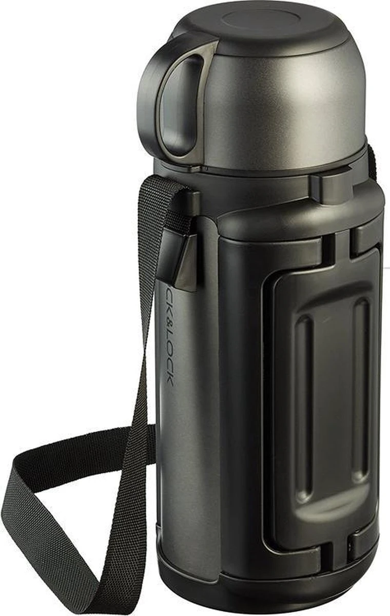 Lock&Lock Thermoskan - Isoleerkan - Thee en Koffie - Lekvrij - 1,5 liter - RVS - Inklapbaar handvat - Zwart Lock&Lock Thermoskan - Isoleerkan - Thee En Koffie - Lekvrij - 1,5 Liter - RVS - Inklapbaar Handvat - Zwart -Heng Kookserie Winkel