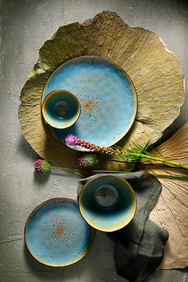 Palmer Serviesset Lotus Stoneware 6-persoons 24-delig Zwart Turquoise Palmer Serviesset Lotus Stoneware 6-persoons 24-delig Zwart Turquoise -Heng Kookserie Winkel 800x1200 4