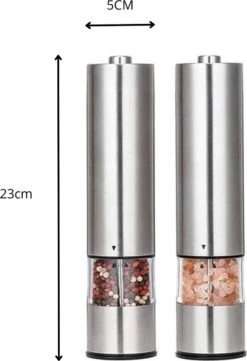 MD-Goods ® Elektrische Peper En Zoutmolen Set - Pepermolen - RVS - Cadeau - Restaurant Kwaliteit -Heng Kookserie Winkel 821x1200